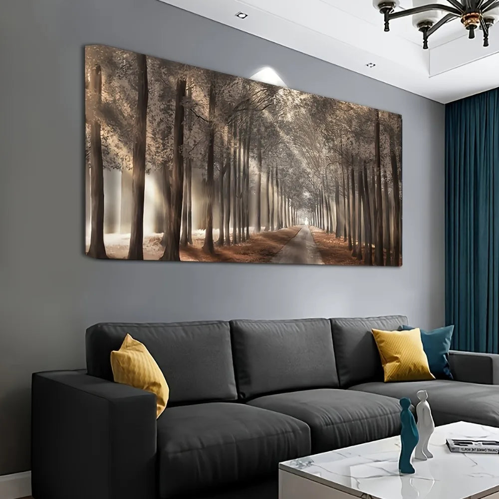 Mountain night canvas painting, natural scenery, 1.5 inch thick solid wood pine frame