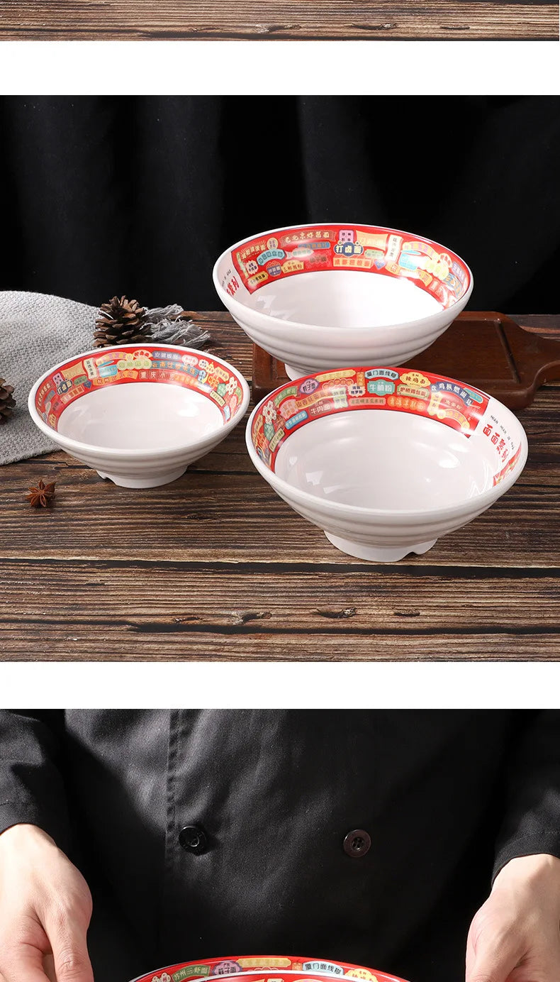 Melamine Imitation Porcelain Noodle Bowl, Beef Soup Bowl