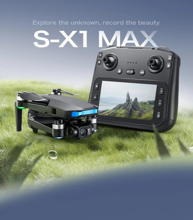 S-X1 MAX GPS Drone Professional 4K Camera 3-axis Gimbal Aerial FPV Brushless Security Drone with Large Screen Control Quadcopter