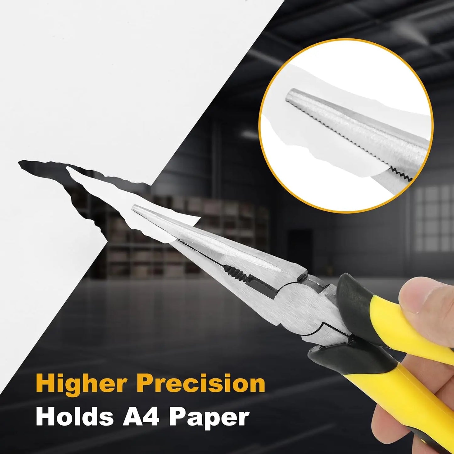 8-Inch Needle Nose Pliers with Wire Cutter, Heavy-Duty Steel for Home and Crafts, Anti-Slip Grip