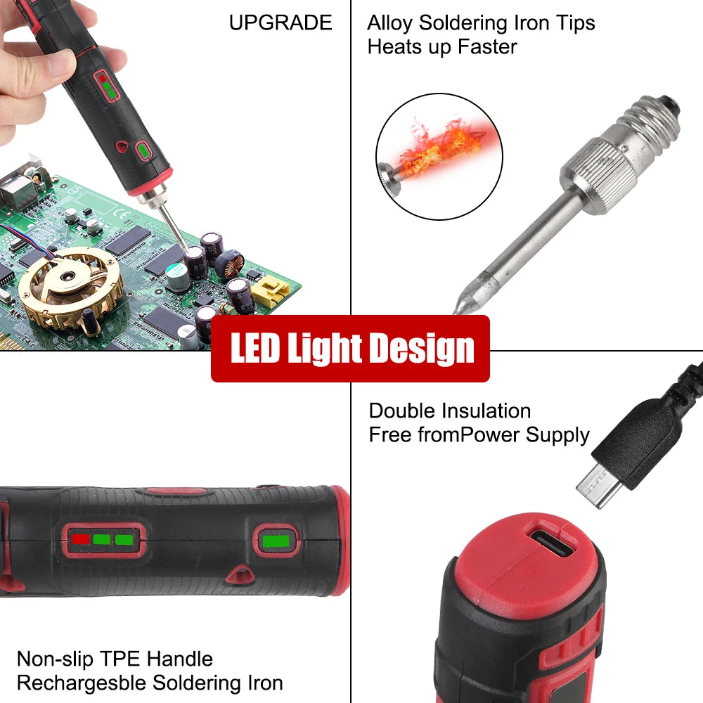Dual Purpose Soldering Iron Kit With 1800mAh Battery