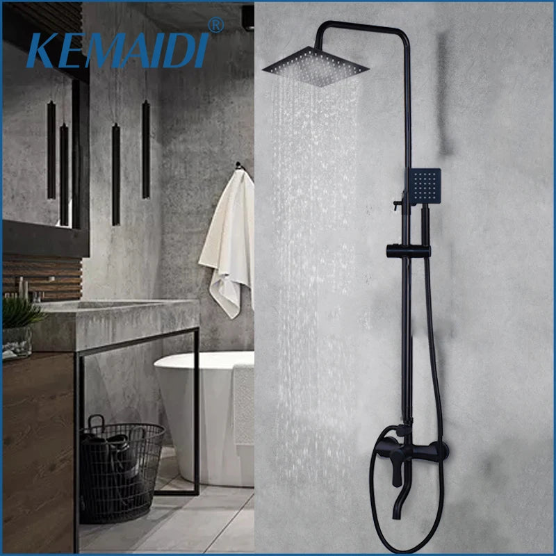 Wall Mounted Rainfall Shower Kit With Three Way Mixer