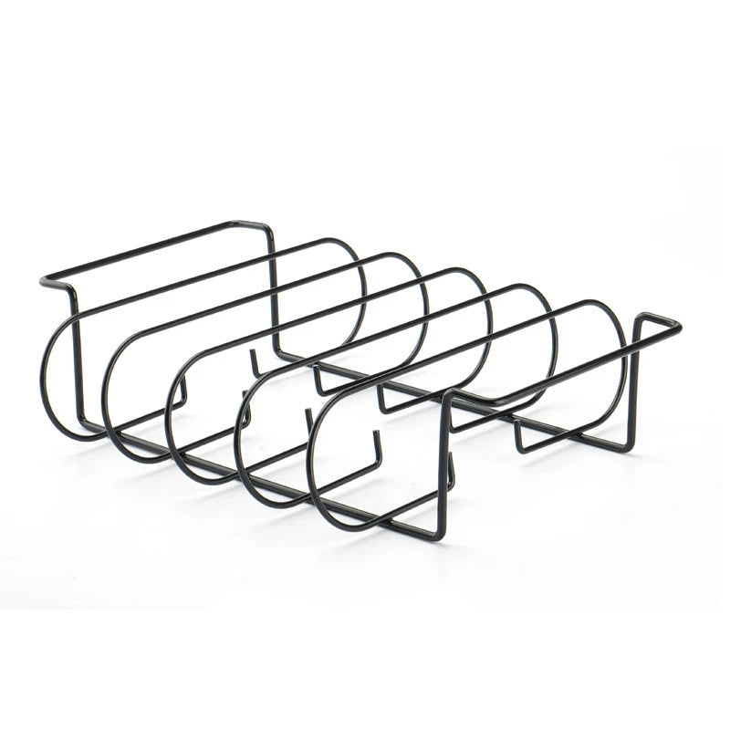 1PC BBQ Rib Racks Non-Stick Coated Steel Roasting Barbecue Meat Roasting Grilling Stand Holds 4 Rib Rack For Gas Grill