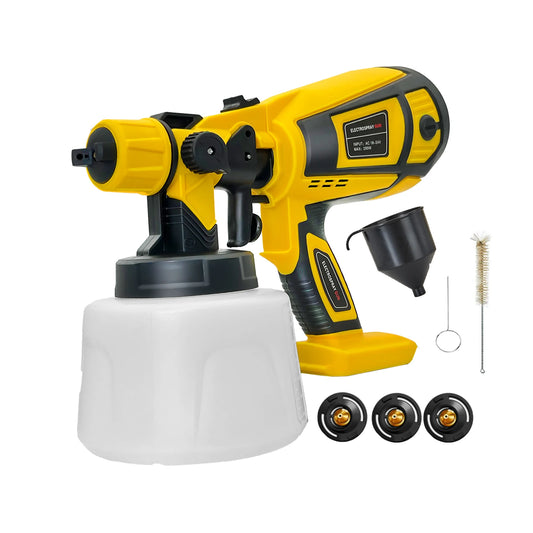 Cordless Paint Sprayer for DEWALT Battery HPIV Sprayer Gun with 4 Nozzle Clean Kit 1000ml Tank for Home Frence (No Battery)