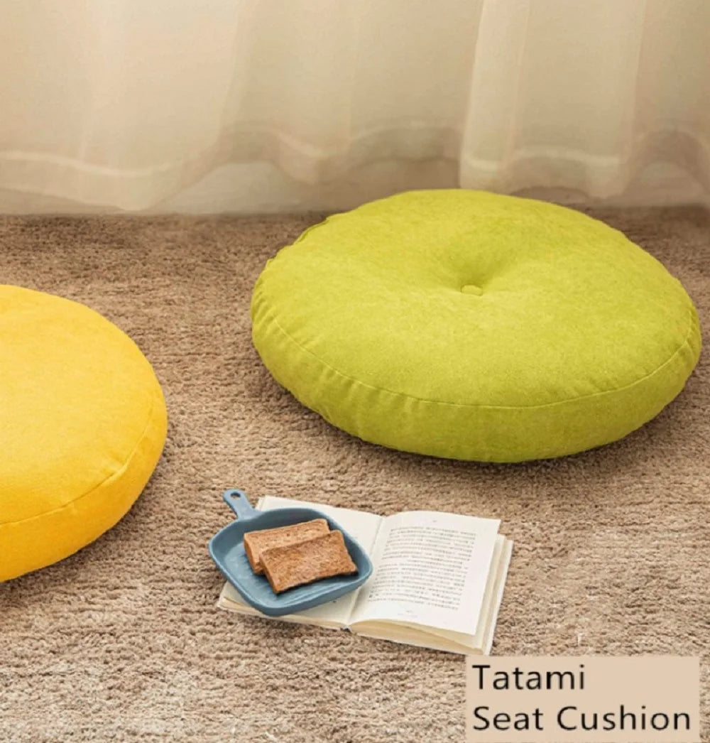 Floor Seat Pillow Solid Color Suitable for Meditation Yoga Round Seat Pads Mat Pouf Sofa Chair Bed Car Seat Pillows Cushions