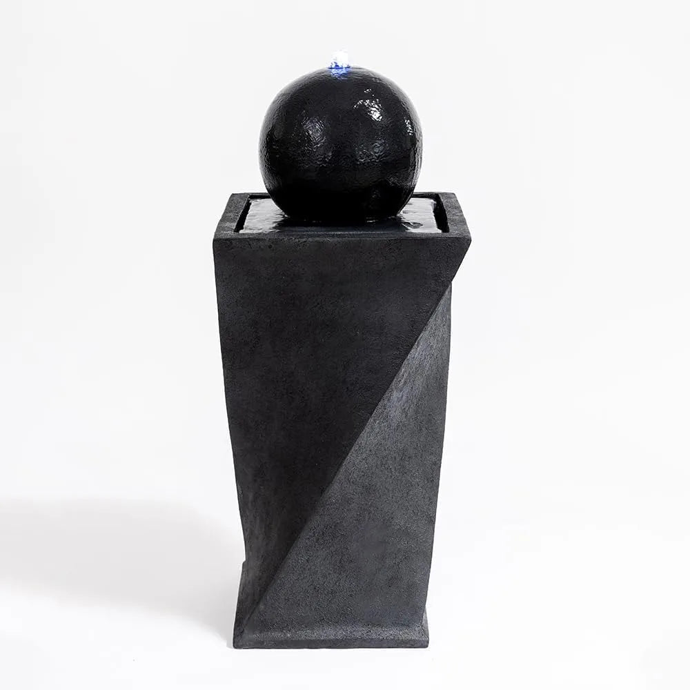 Rotating Curve Design, Modern Zen Water Fountain for Garden, Patio, Indoor Floor Stand