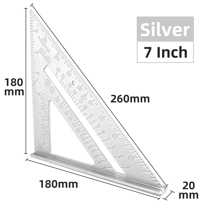 Aluminium Triangle Ruler Set Square For Woodworking Projects