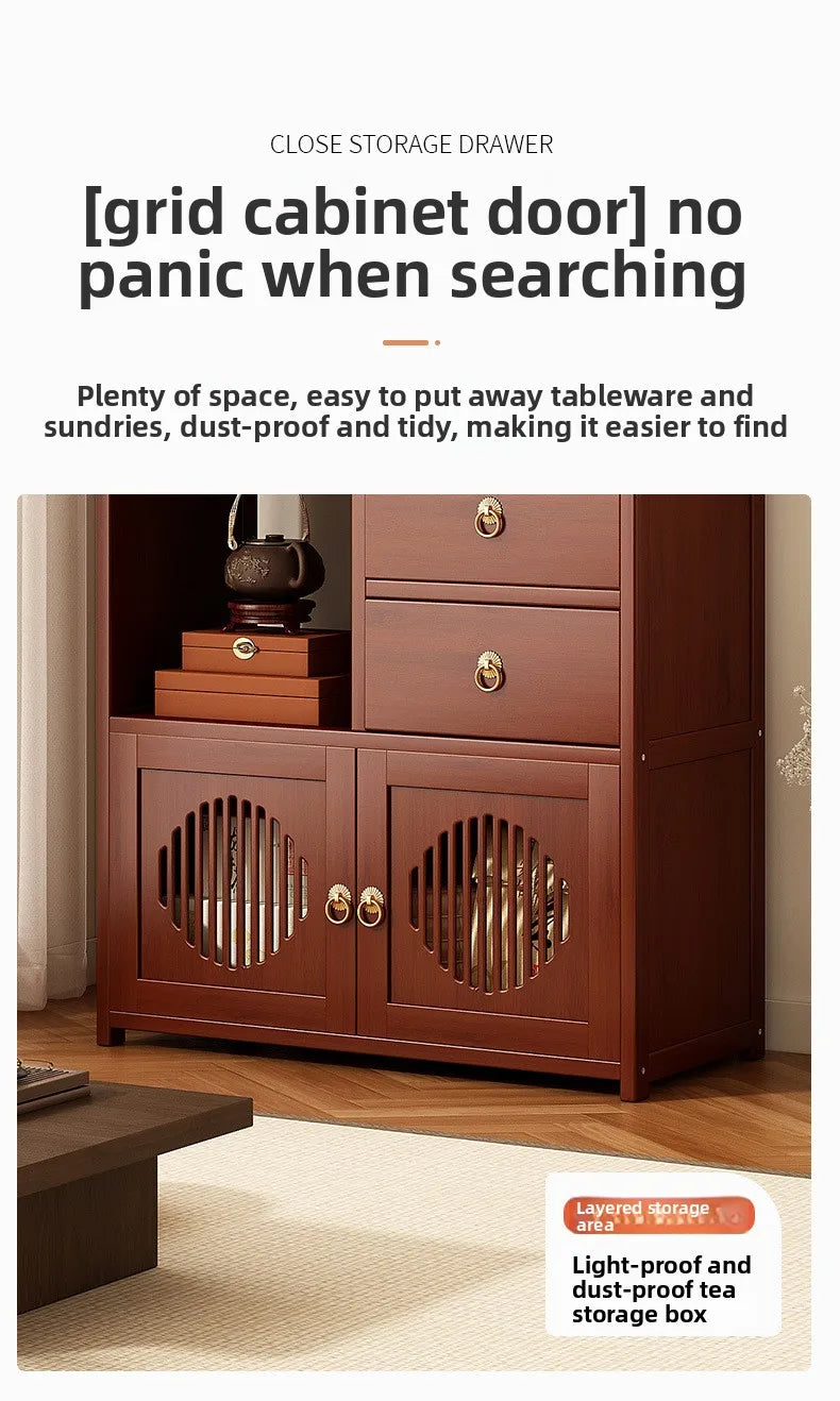 Multifunctional Furniture with Drawers & Shelves, Kitchen Cupboard, Living Room Storage Organizer, Tea Table Cabinet