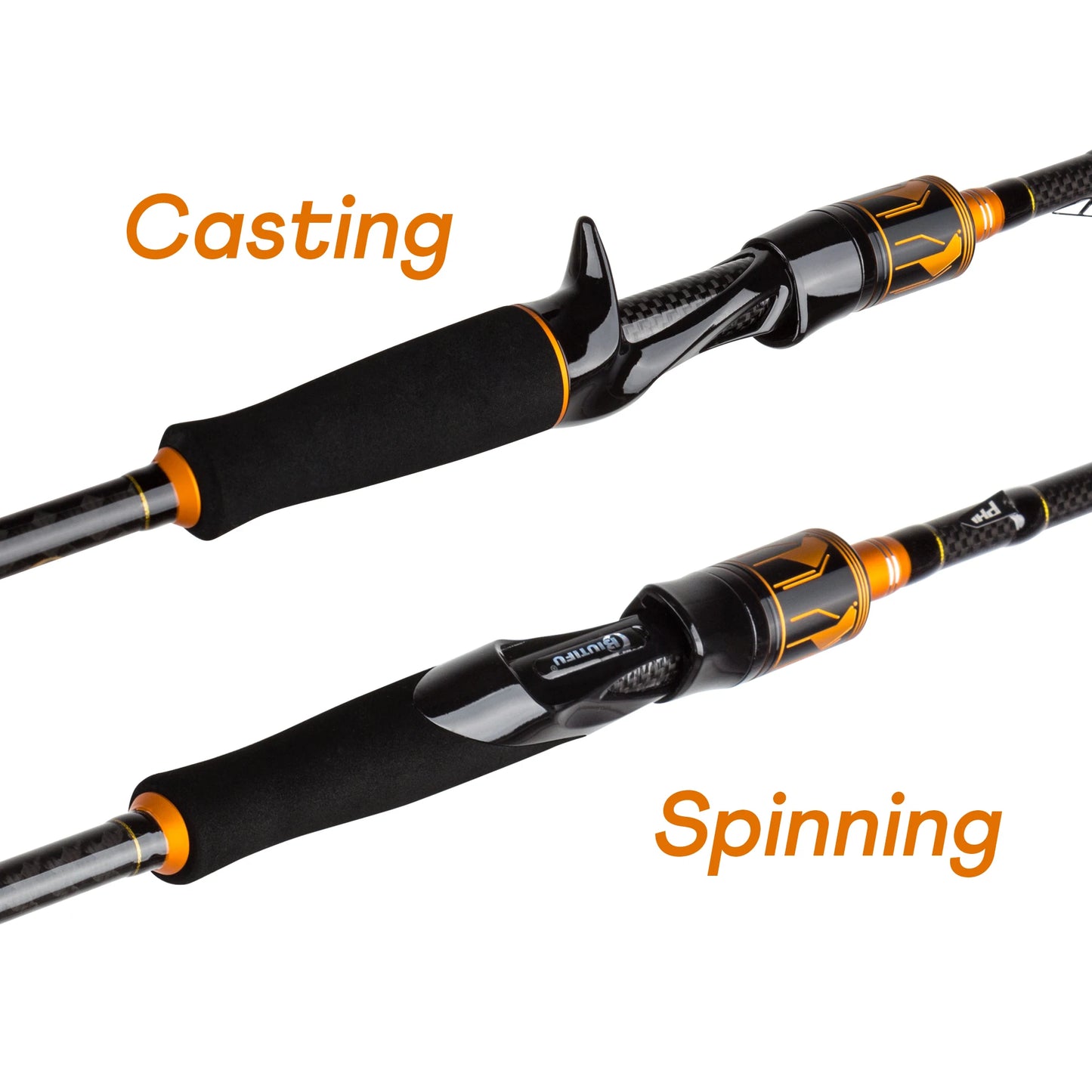 BIUTIFU Spinning Casting 2Tips Fishing Rods 1.8m 1.98m 2.1m 2.25m 2.4m 2.55m 2.7m Fuji Guide 2 Sections T1000 Carbon Baitcasting 7-80g Lure Bass Pike Fast Surf Pole