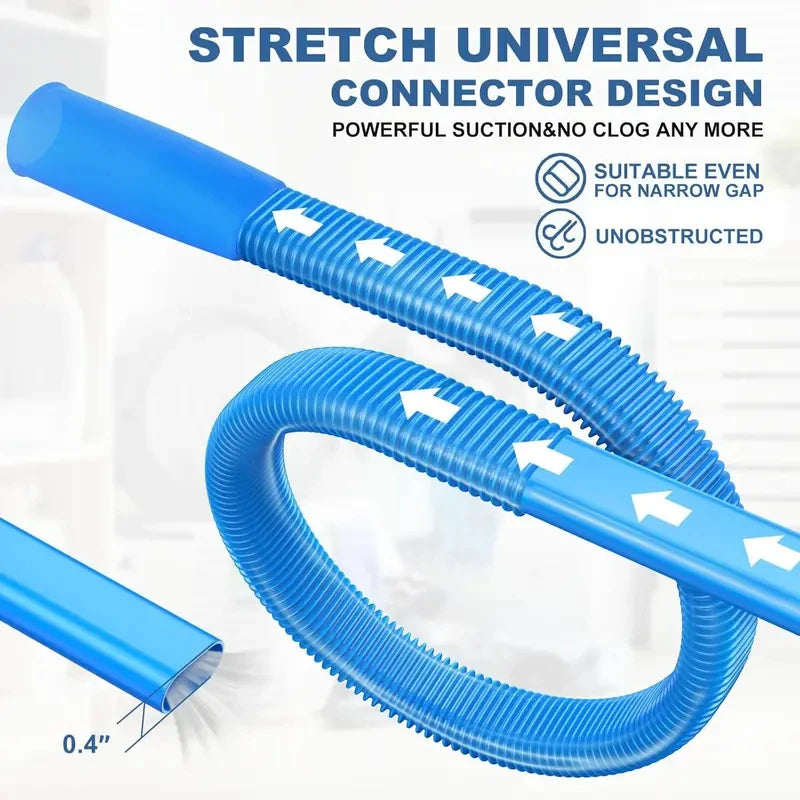 HOMEFISH Dryer Vent Vacuum Cleaner Kit, Flexible Hose Duct Cleaning Attachment, Universal Lint Remover for Home Appliance Ventil
