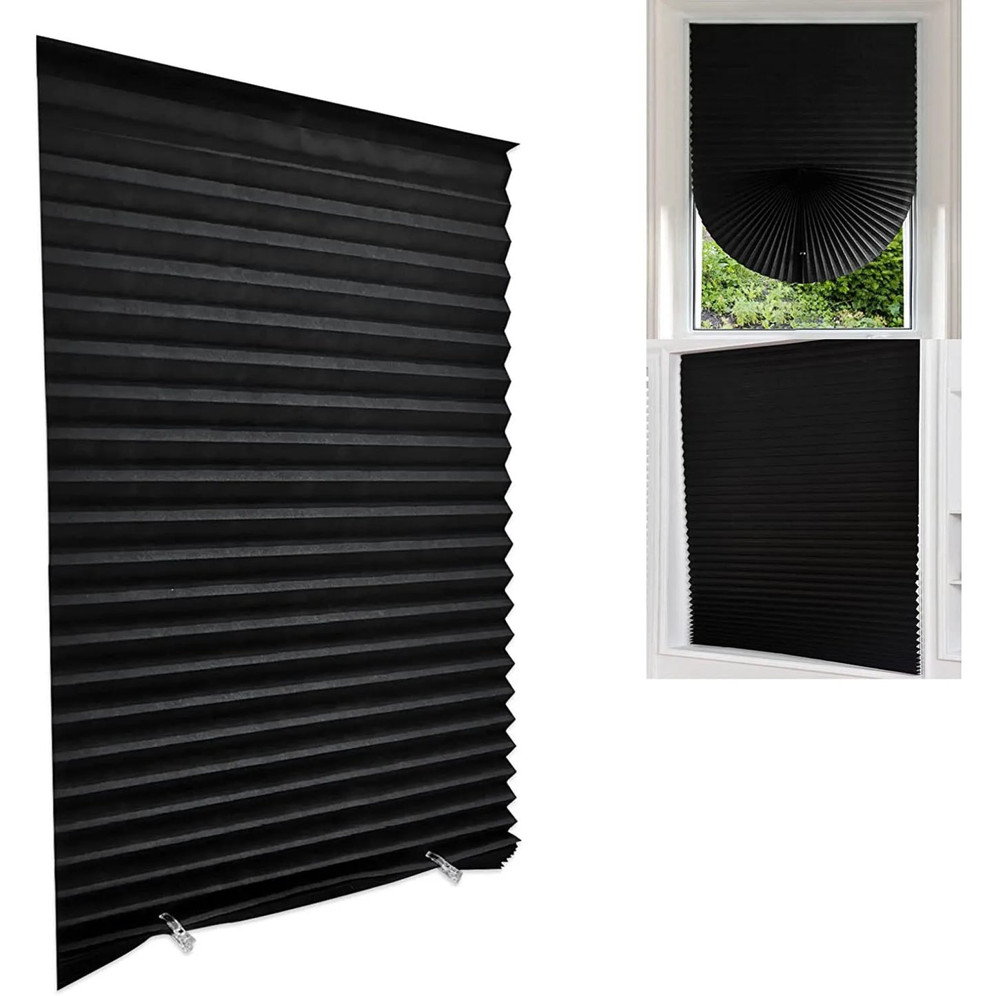 Cordless Pleated Fabric Window Blind For Room Darkening