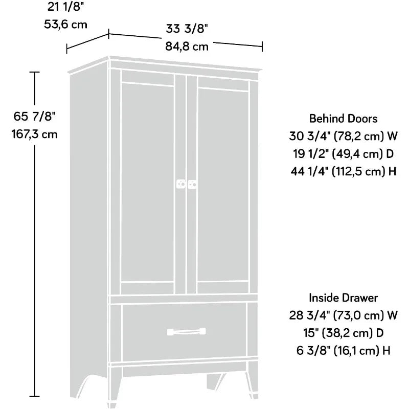Sauder Carson Forge Armoire, Washington Cherry finish
