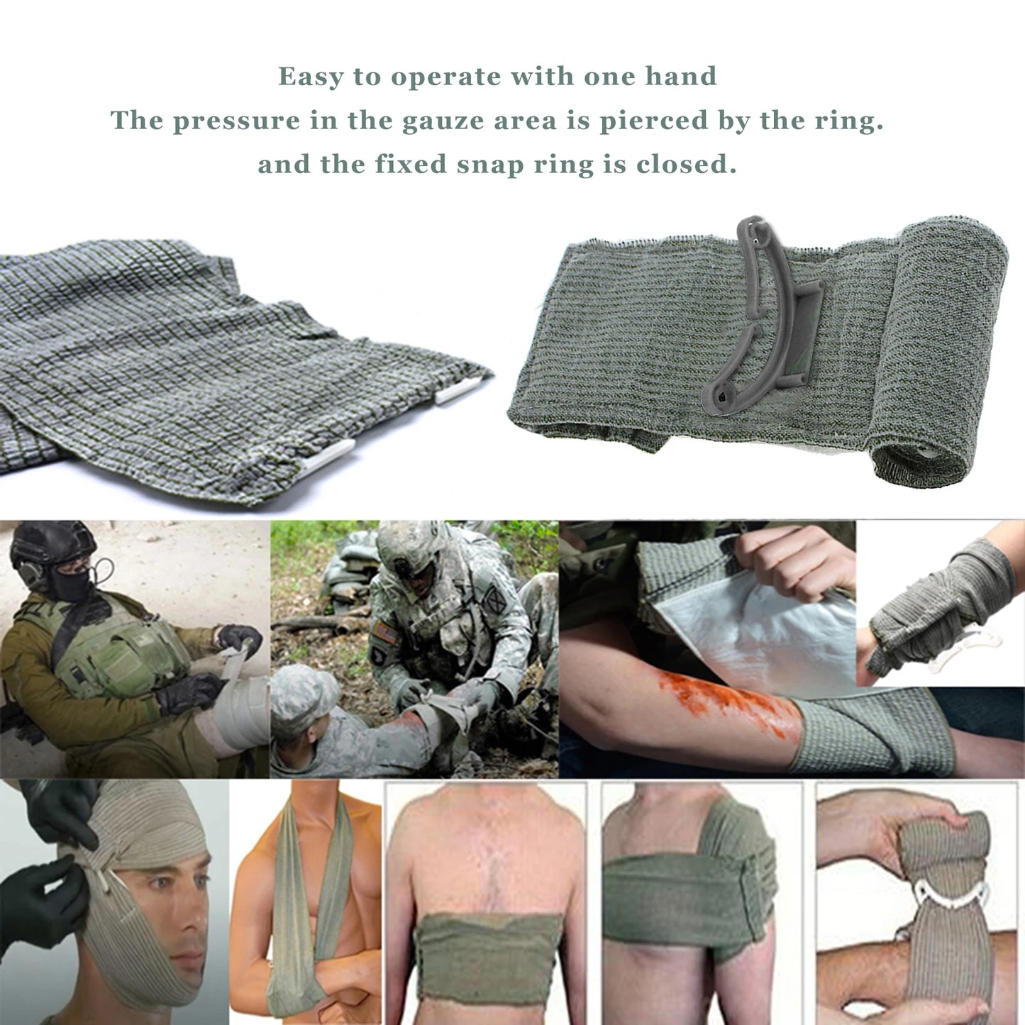 4/6 Inch First Aid Trauma Tourniquet Multifunction Hemostatic Control Bandage Portable Sterile Packaging for Outdoor Emergency