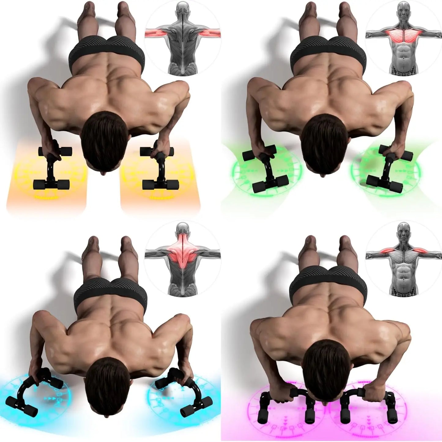 Push Up Bars with Cushioned Foam Grip and Non-Slip Structure - Durable Gym Equipment for Home Workouts