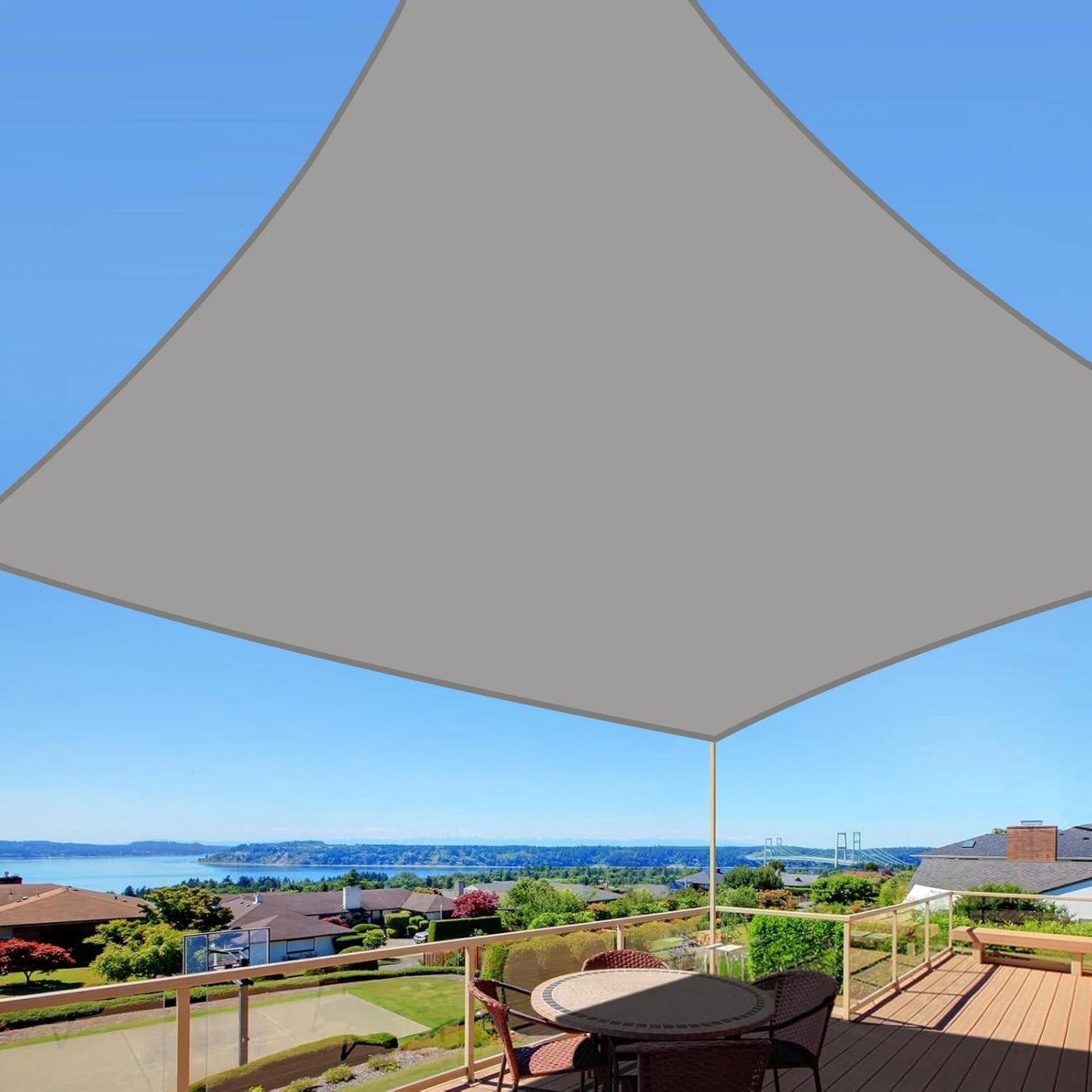 95% UV Block Waterproof Sun Shade Sail - High-Density Breathable Canopy for Patio Garden Pool Backyard, Windproof with Stainless