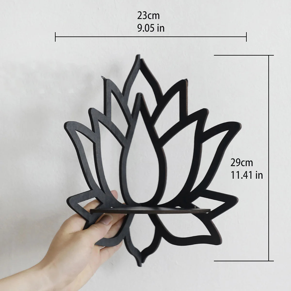 Wooden Lotus Hollow Decorative Rack Aromatherapy Organiser Essential Oil Candle Holder Wall Mounted Shelf Corner Shelf