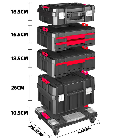 Delixi Electrical Appliances. For sale separately. Stackable roller tool box, plastic portable folding storage box, large capaci