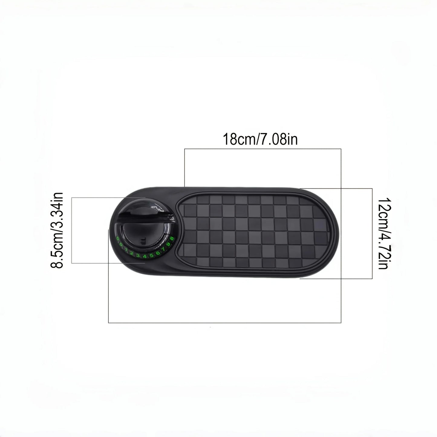 360 ° rotatable car anti-skid pad with phone holder and parking number - anti-skid dashboard manager for storing keys, phones and navigation, durable black car interior design, car phone holder, navigation aids, fun design,