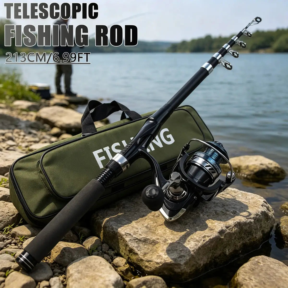 86-Piece Telescopic Fishing Rod & Reel Combo Kit, Portable Bass Fishing Tackle Set With Lures, Line, Hooks & Carry Bag For Freshwater Fishing
