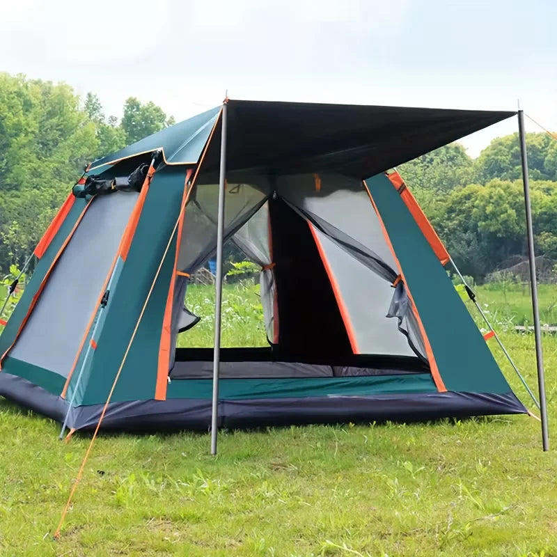 Automatic Open Camping Tent Waterproof Sun-Protection Beach Camping Tent Foldable Anti-UV Shade 3-6 People Outdoor Family Tents
