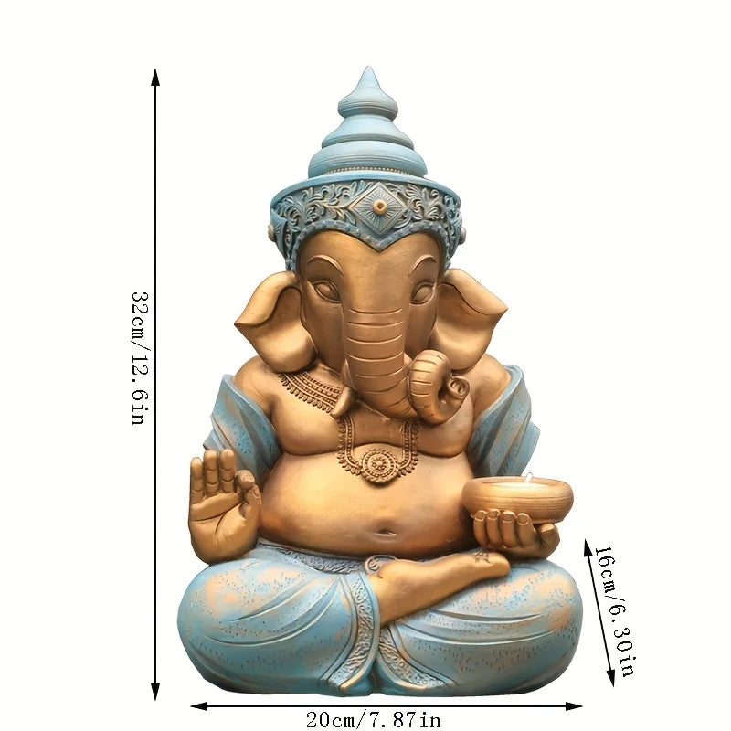 1pc Garden Buddha Statue Resin Zen Seated Ornament Resin Statue For Garden Porch Grass Outdoor Lawn Decor Gifts Crafts