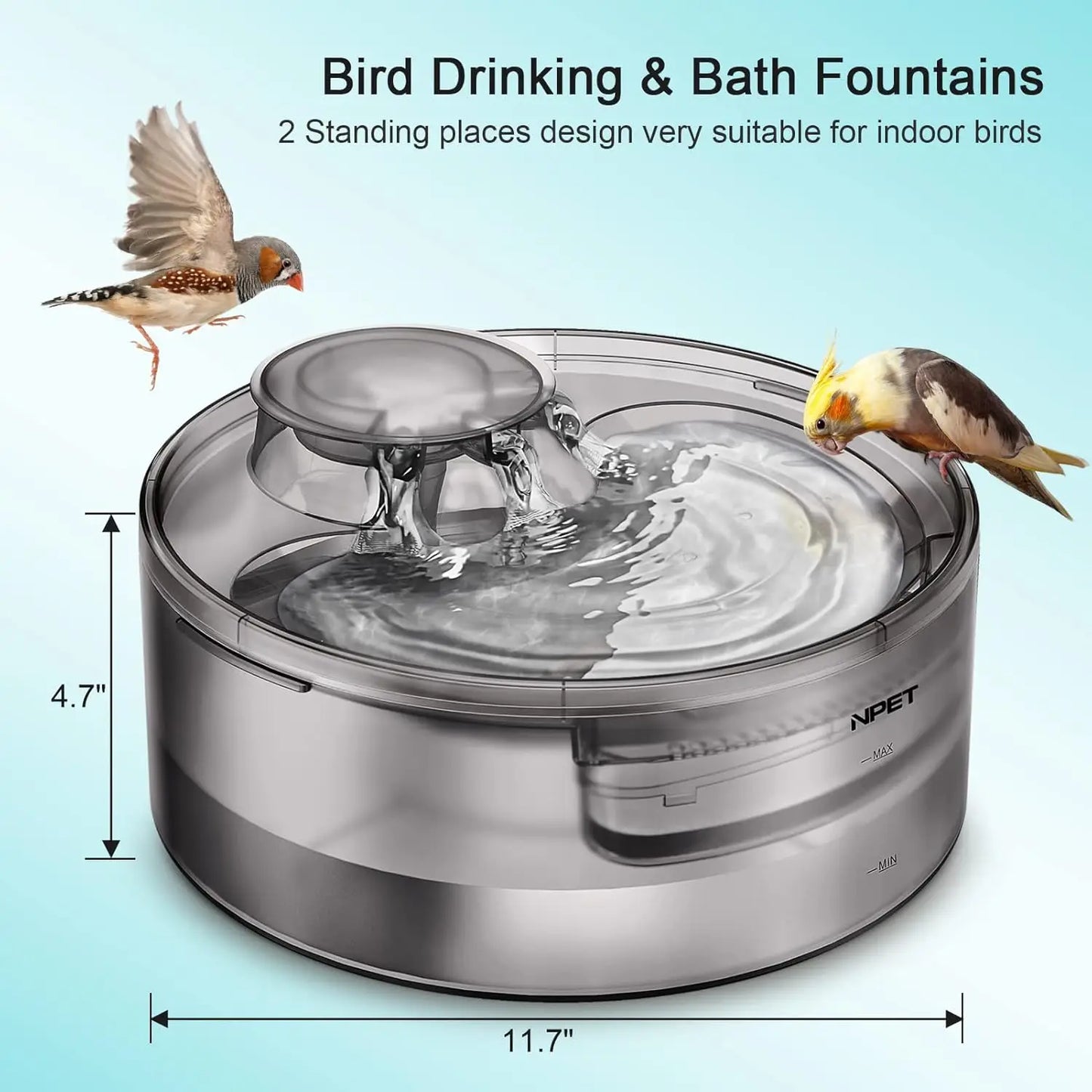 NPET DF10 Dog Water Fountain, 170oz Large Automatic Dispenser