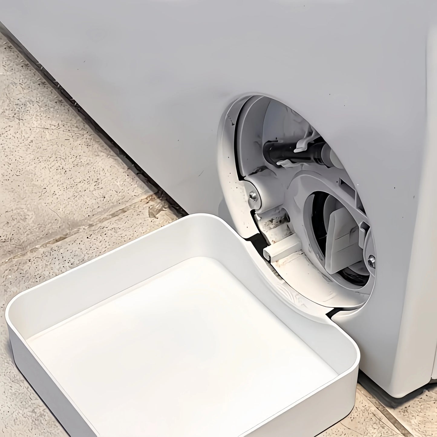 1 Washing Machine Drain Water Collection Tray, No Overflow, Lint Filter and Foreign Object Collection Drip Tray, Clean Laundry Room Water Collection Box