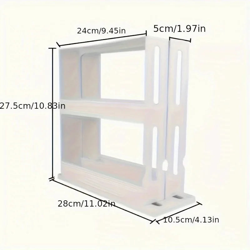Spice Storage Rack With Swivel 2 Tier Countertop Organizer