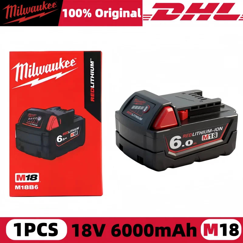 100% New Milwaukee M18 6.0Ah High Output Battery 18V Lithium-ion Rechargeable for Milwaukee M18 Cordless Power Tools 18v Battery