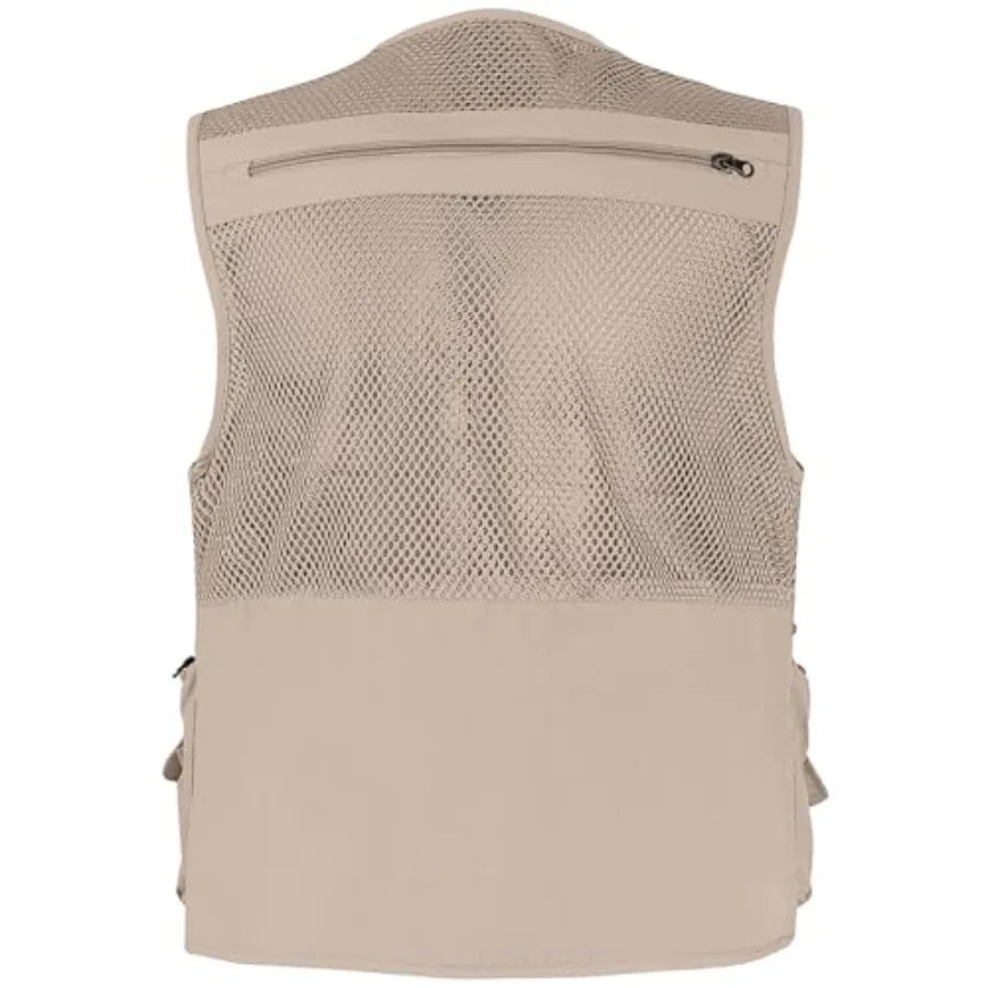 Versatile Men's Summer Vest for Fishing, Travel, Outdoor Work, Safari and Photography with Multiple Pockets