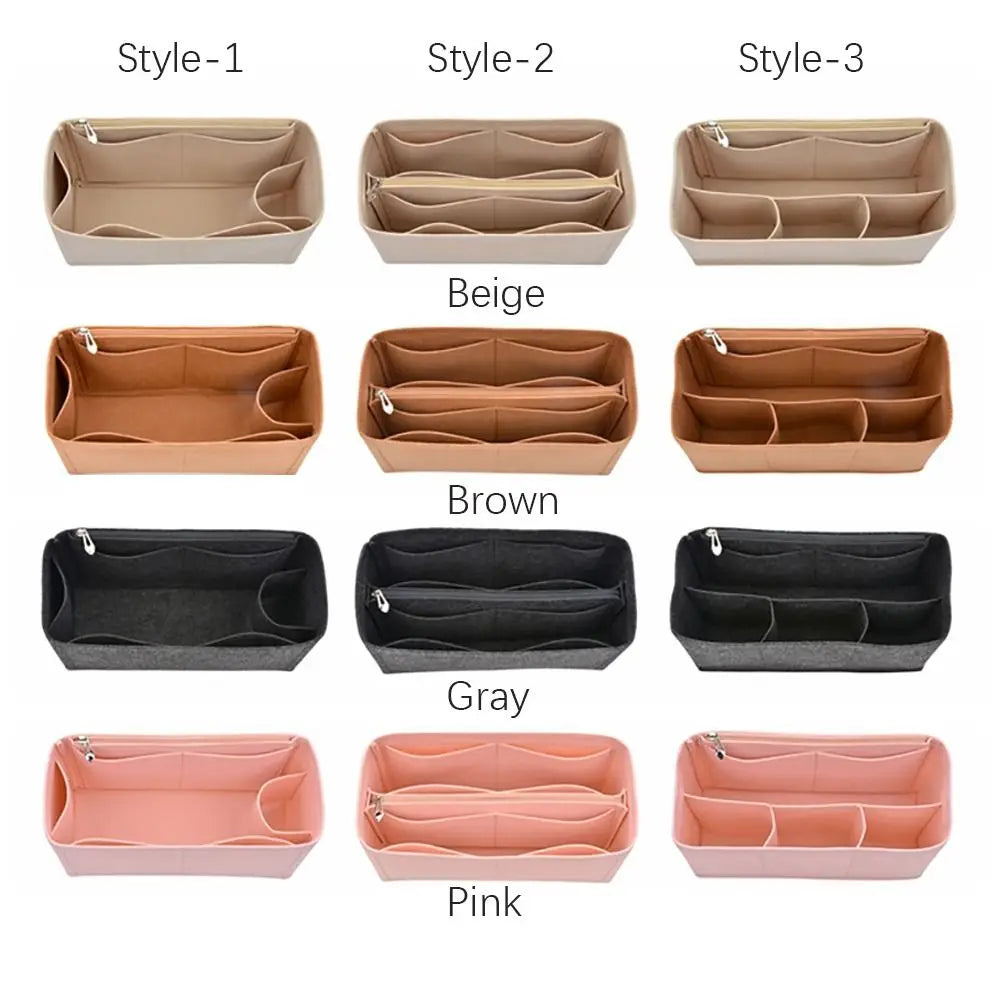 Felt Bag Insert Liner Lightweight Organizer Pouch For Handbags