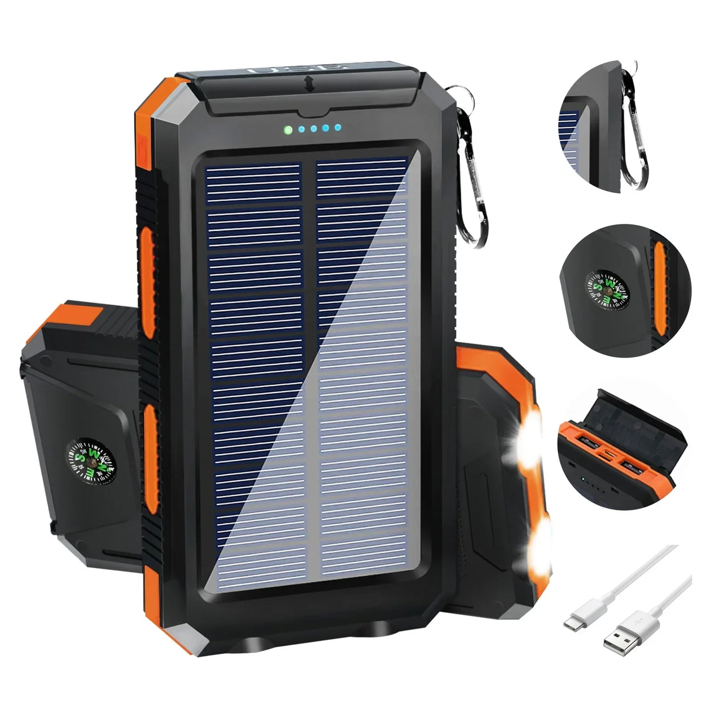 Premium Solar Power Bank Solar Charger Dual USB Ports