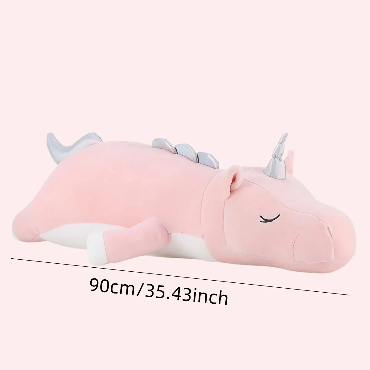 SNOWOLF Long Unicorn Hug Pillow, 35'' Stuffed Animal Body Pillow, Pink Cute Unicorn Plush Cushion, Sofa Pillow