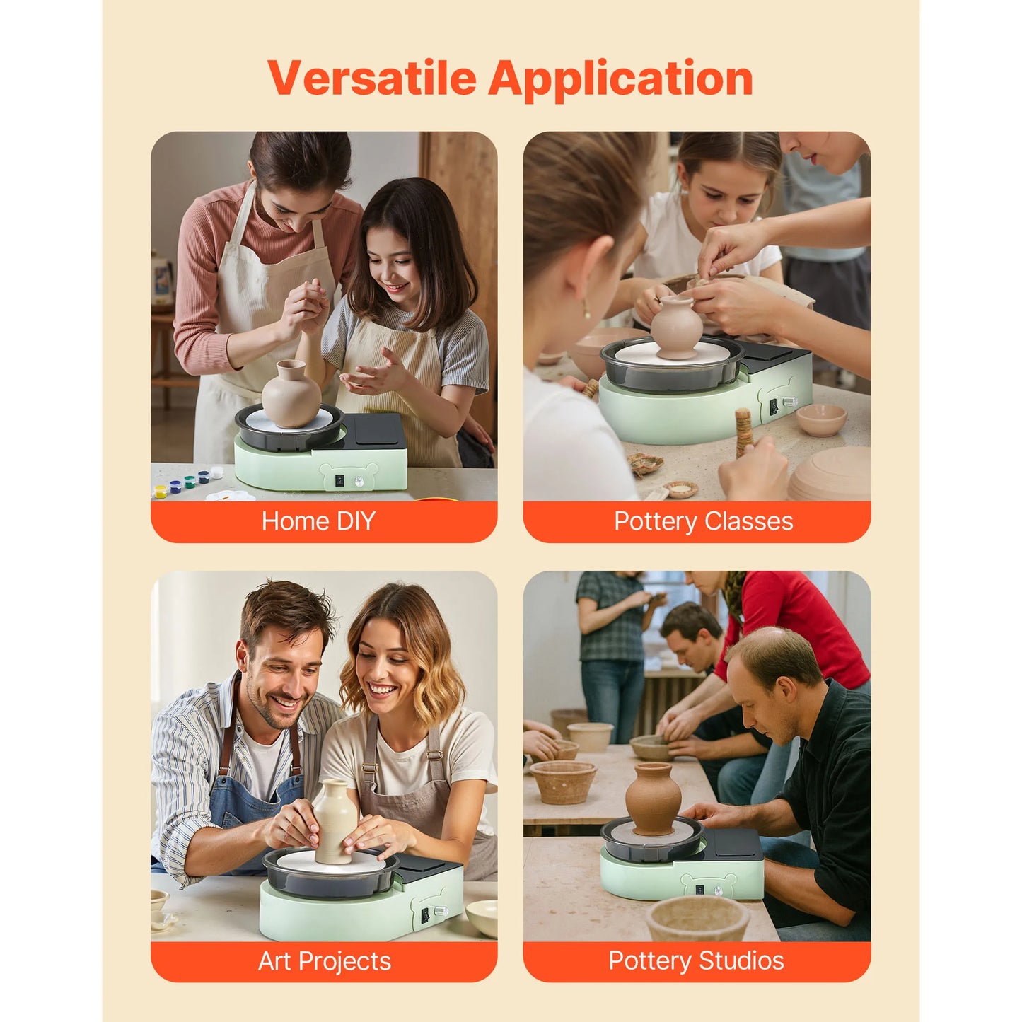 Electric Pottery Wheel for Beginners with Adjustable Speed