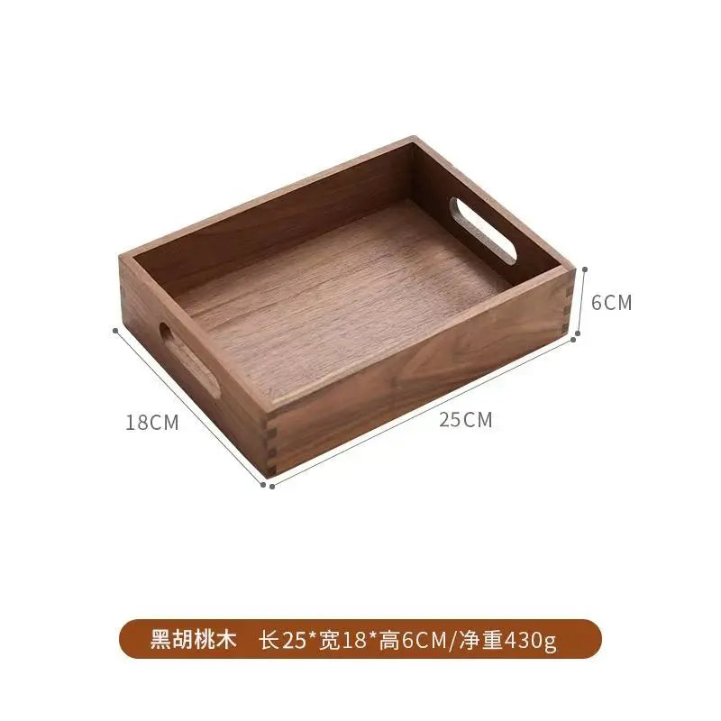 Black Walnut Wood Storage Box Chinese Tea Table Living Room Office Desktop Key Jewelry Solid Wood Tea Set Storage Box