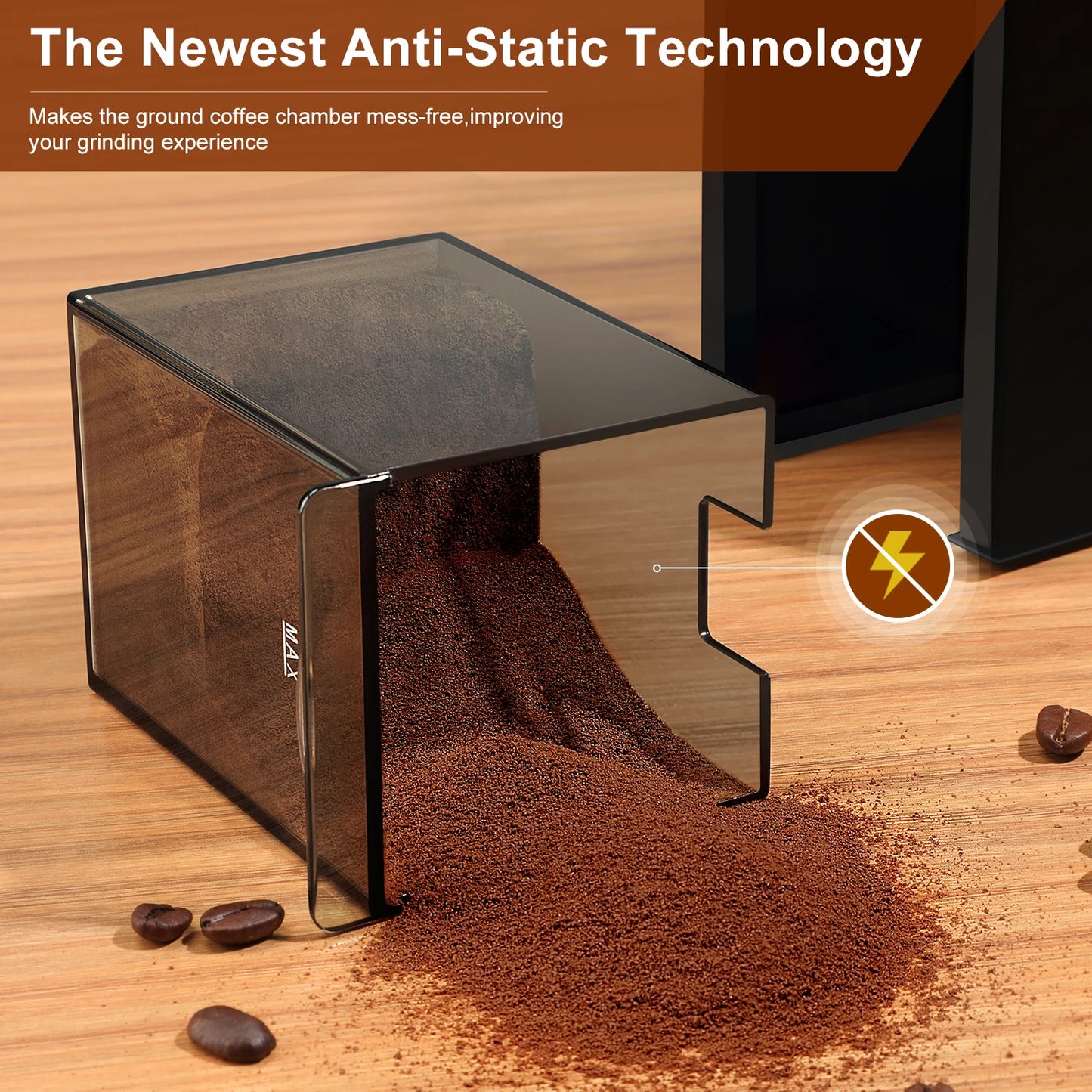Automatic Burr Mill Coffee Grinder Electric Coffee Bean Grinding With 28 Adjustable Gears
