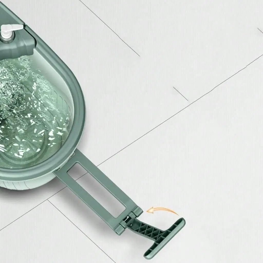360° Spin Mop And Bucket System With Wringer - 61" Stainless Steel Handle & 2 Microfiber Refills, Self-Cleaning Floor Mop For Tile, Hardwood, Laminate Floors (Green)