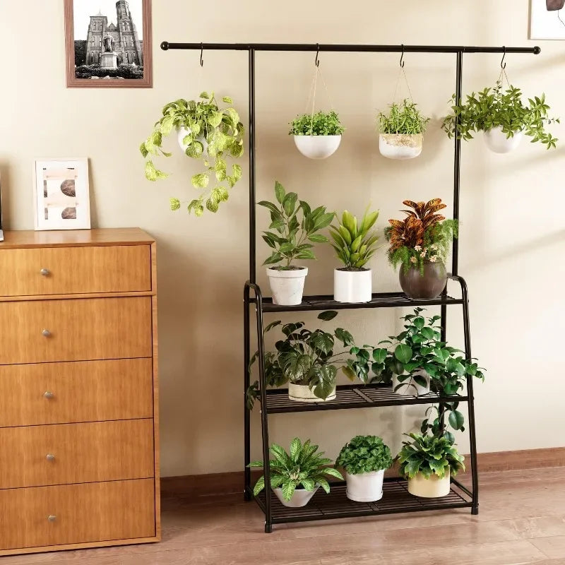 3-Tier Metal Plant Stand for Indoor and Outdoor Use