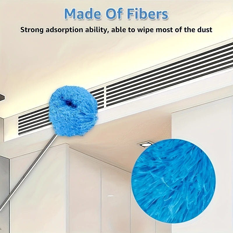 Microfiber Ceiling Fan Duster Extends Up To 80cm Long Handled Dust Locking Reusable Cleaner Brush For Home Effortless Cleaning.