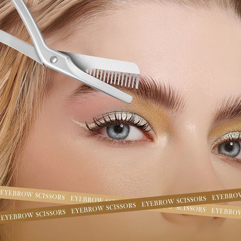 Stainless Steel Eyebrow Scissors with Comb Precision Shaping & Grooming Facial Hair Grooming Tool Perfect Face Care Tool Gifts