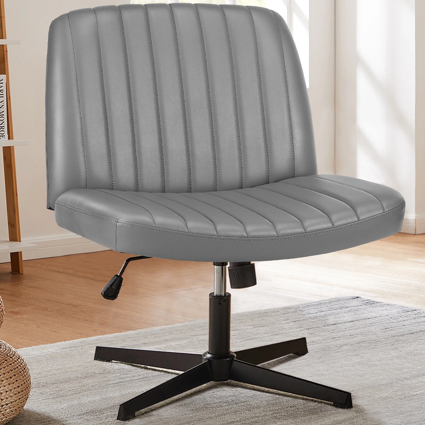 JHK Cross Legged Office Chair With Rocking Adjustable Swivel