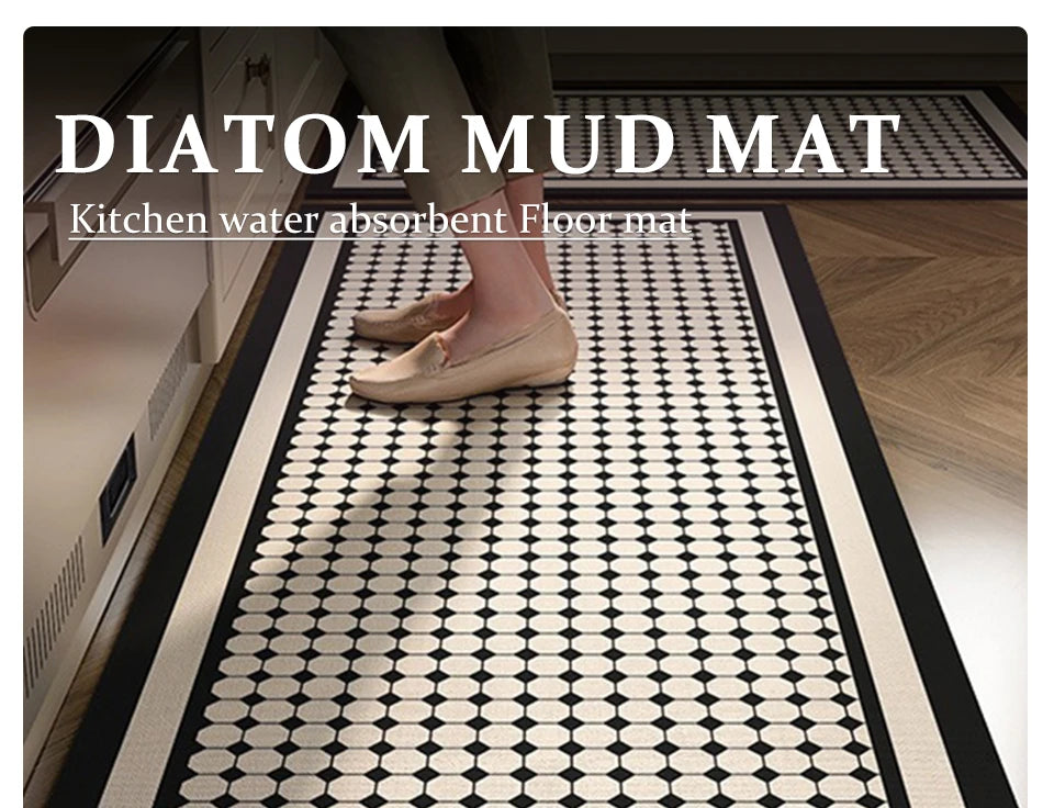 Kitchen Floor Mat Absorbent Non-slip Carpet Diatom Mud Long Foot Mats Minimalist Style Home Decoration Rug for Bathroom 주방 카펫