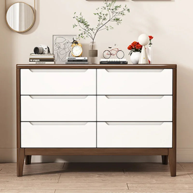 Wooden Chest of Drawers 5-Drawer & 6-Drawer Dresser Cabinet Bedroom Clothes Storage Organizer No Assembly Living Room Furniture