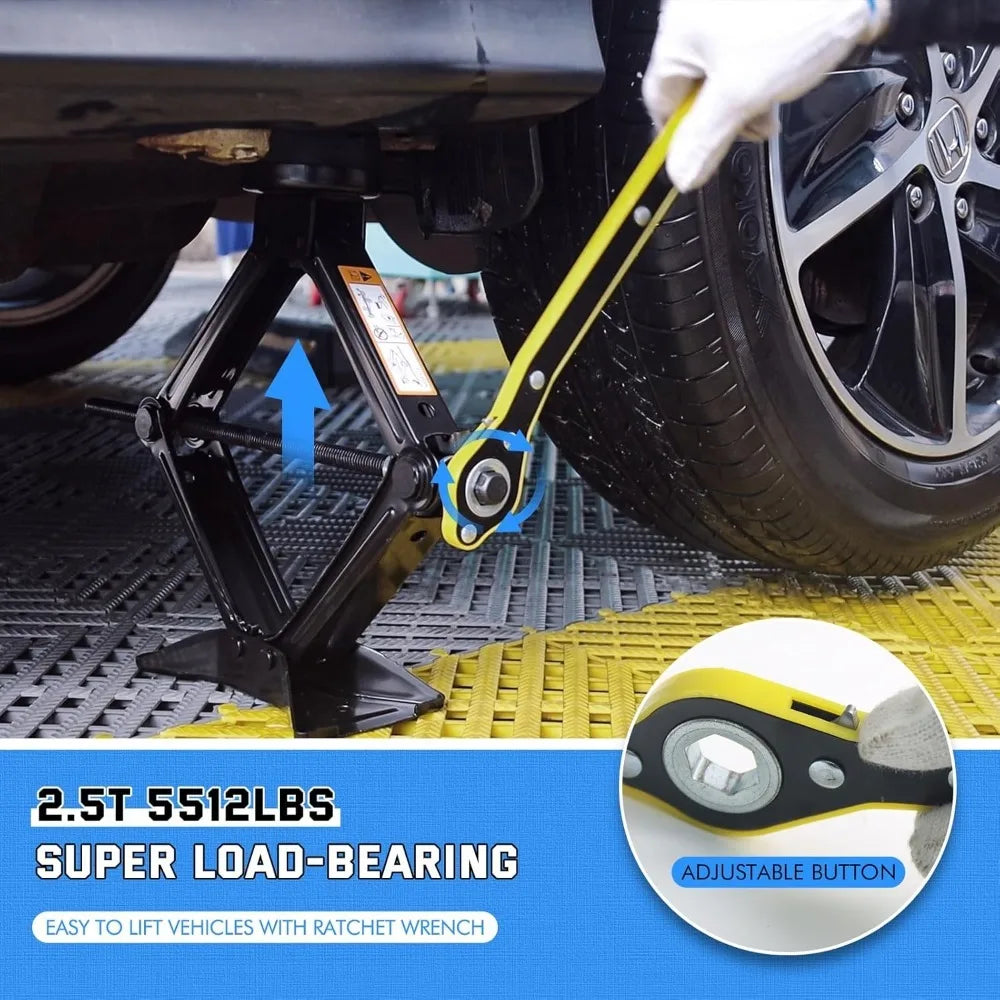 Universal Scissor Jack for Car 2.5 Ton Portable Tire Kit