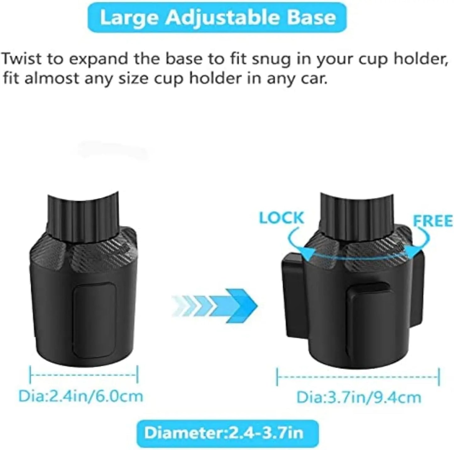 10" Car Food Tray with Cup Holder, 360° Rotating Detachable Table for Eating, Phone Holder Included, Road Trip Essentials