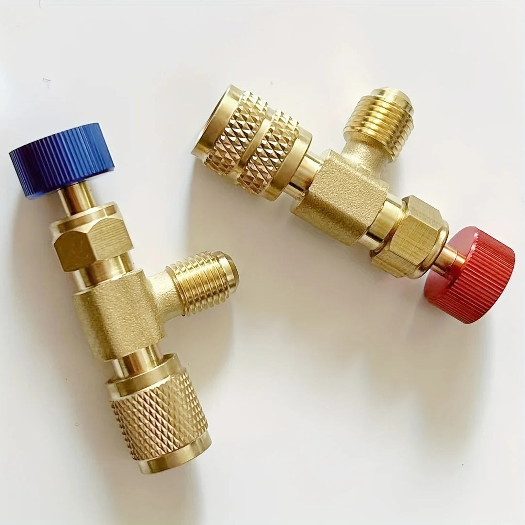 Liquid Safety Valve R410A R22 Air Conditioning Refrigerant 1/4 "Safety Adapter for SAE 1/4" Male Famale Safety Adapter