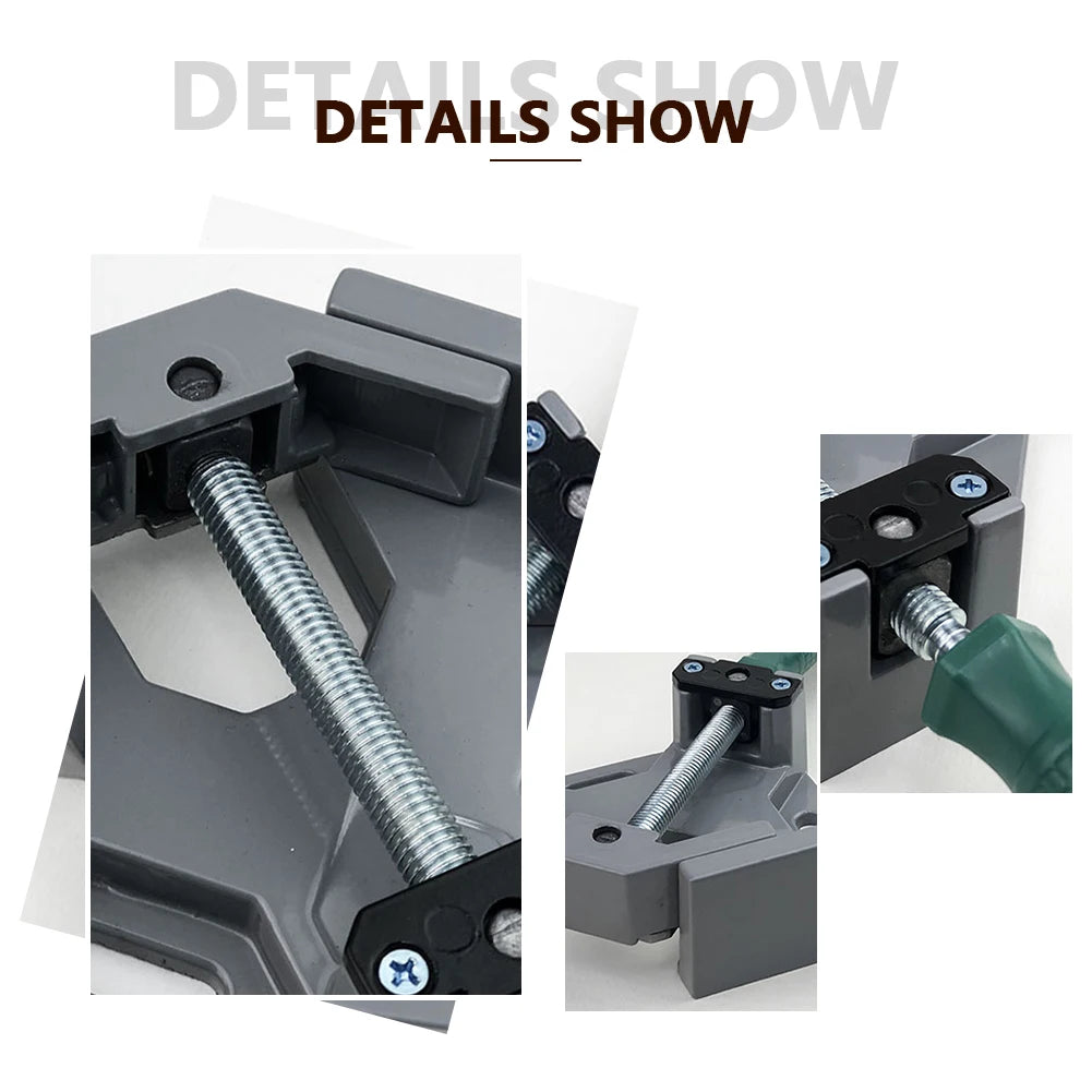 90 Degree Clip Aluminum Alloy 90 Degrees Angle Clamp Single Handle Adjustable Swing Jaw for Welding Woodworking Photo Frame