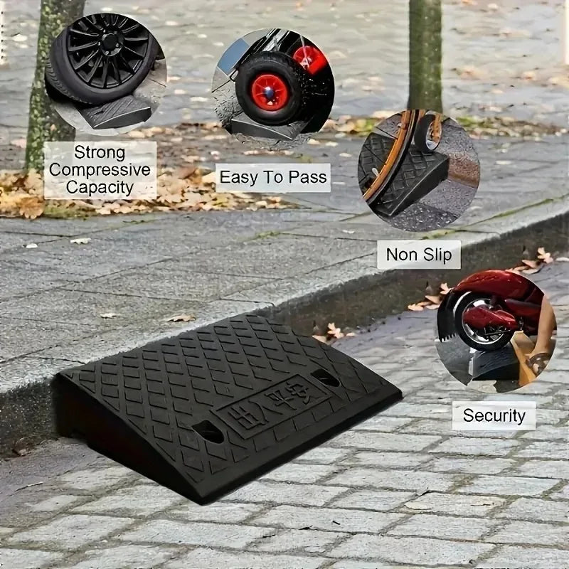 Portable Threshold Ramp 3/5/6/7/8/9/10cm Height Non-Slip Surface Durable Ramp for Car Motorcycle Wheelchair Scooter Pets Access
