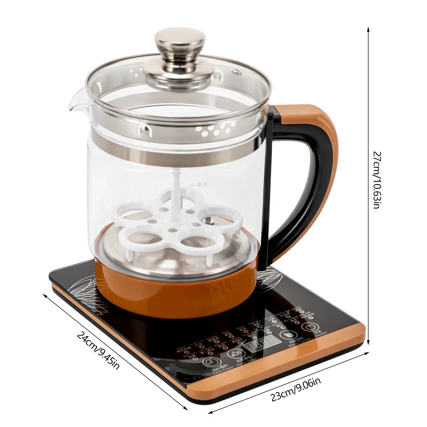 Multifunctional Glass Kettle With Filter And Digital Heating Base