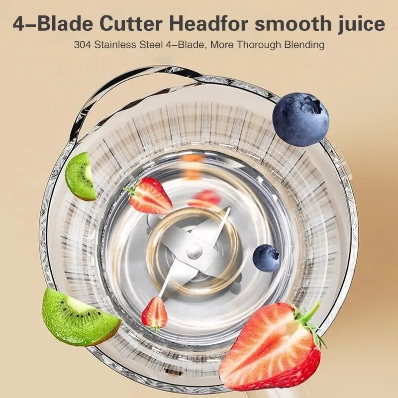 Electric Juicer 4-Blade Three-Dimensional Blade Head Household Small Multi-Functional Portable Juicer Blenders Food Processors